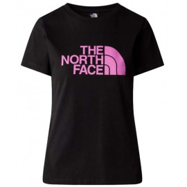The North Face W S/S Easy Tee Tnf Blk-Violet Croc T-Shirt M/M Nera Logo Donna - Giuglar